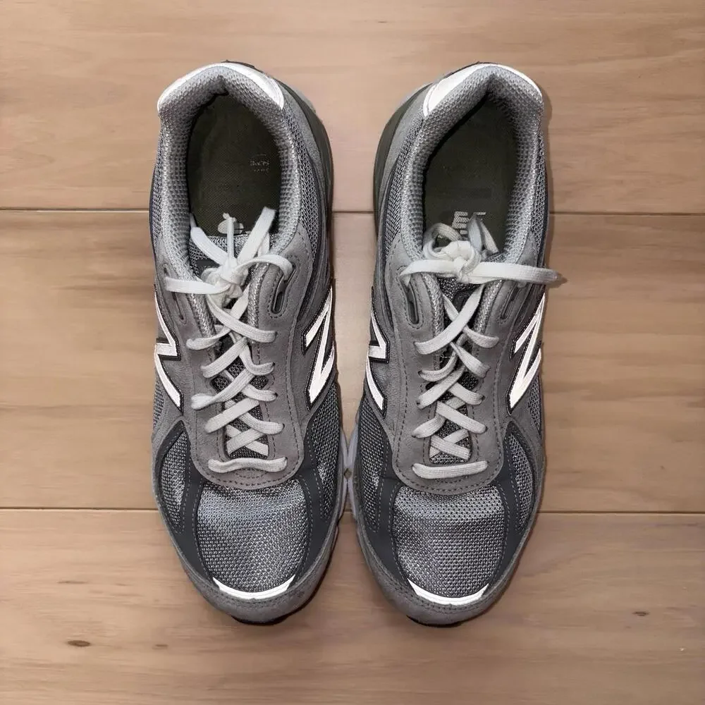 New Balance 990v4 Gray White Running Shoes Men’s Size 9.5 Made in USA - Picture 4 of 8